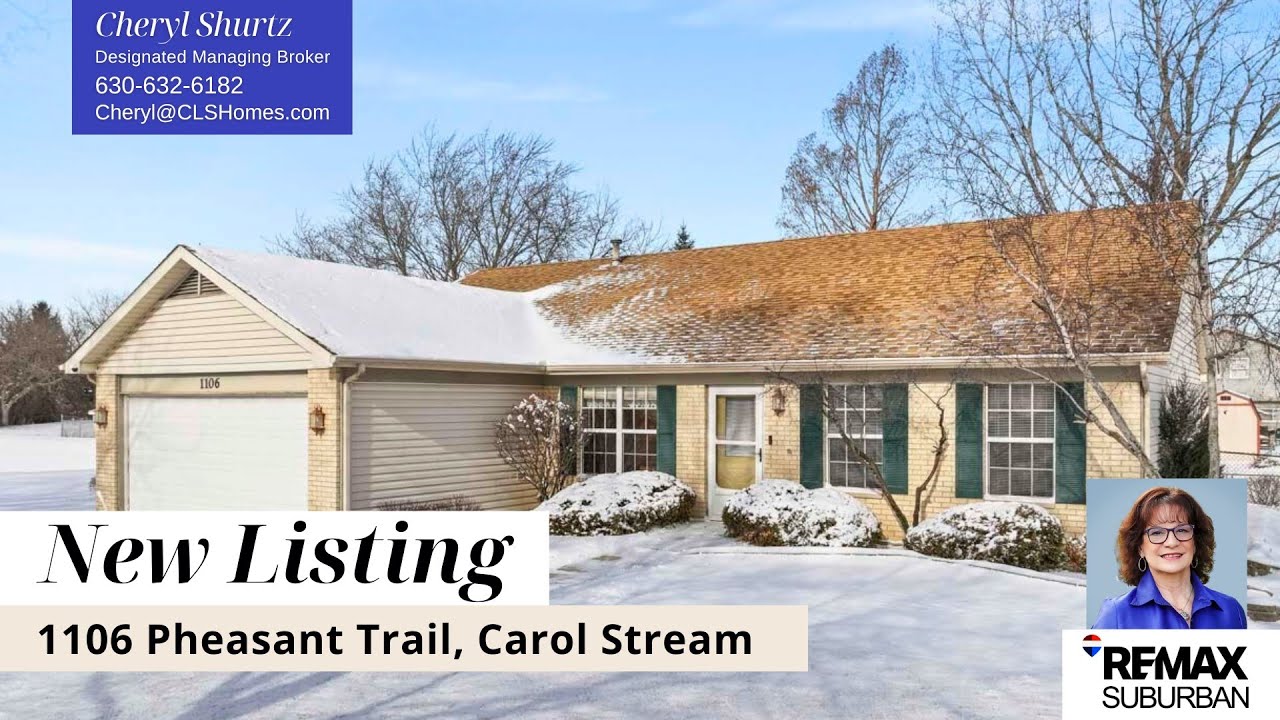 New Listing! 1106 Pheasant Trail, Carol Stream | Bright 1,500 SF Accessible Ranch with Park Views