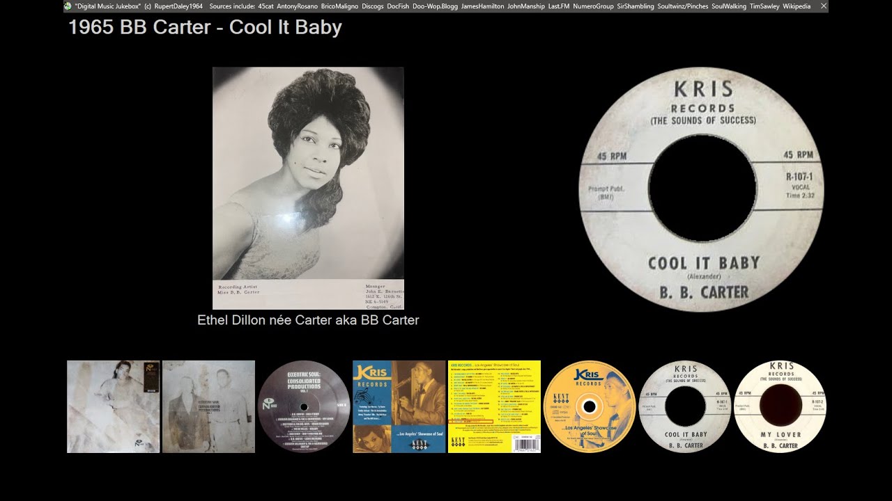 Watch B.B. Carter - Cool It Baby (1965 FAST - KRIS 107) on YouTube Watch B.B. Carter - Cool It Baby (1965 FAST - KRIS 107) on YouTube