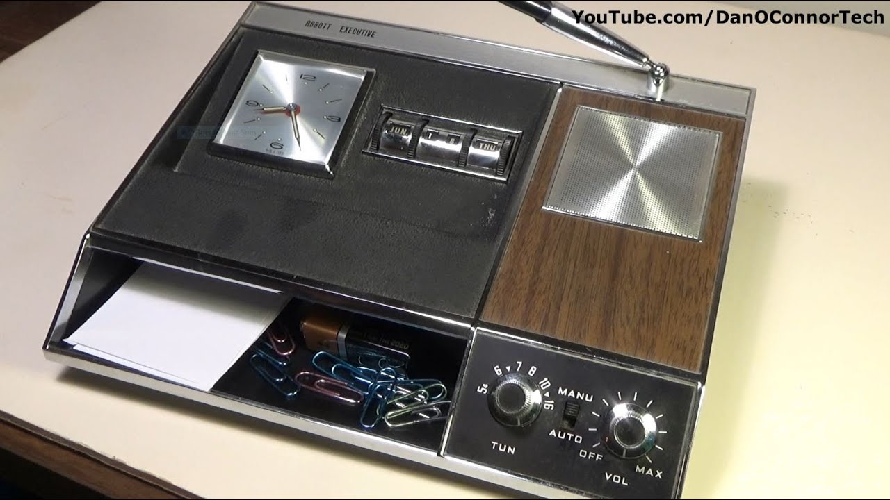1960's Abbott Executive Desk Clock Radio Set YouTube