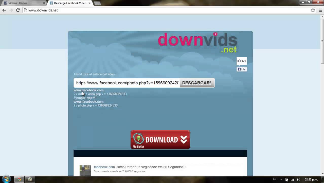 Descargar vídeos de Facebook Sin Programas - YouTube