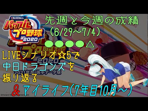 【パワプロ2020/2021対応版】LIVEシナリオ☆５難易度で中日ドラゴンズを振り返る 6/29～7/4 【VTuber】