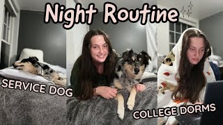 College Freshman Night Routine Living in the Dorms with a Service Dog