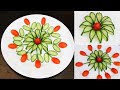 Super Salad Decoration Ideas - Cucumber Flower Carving Garnish