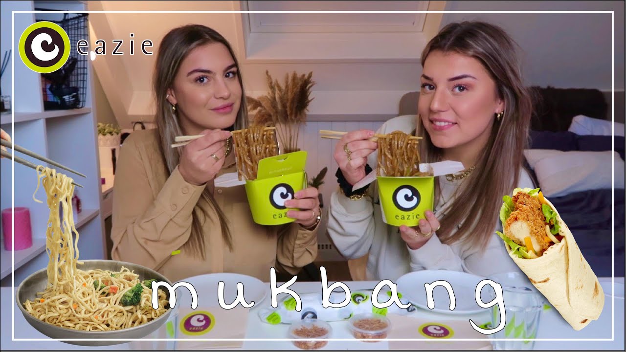 UDON NOODLES + CHICKEN WRAP MUKBANG MET ISABELLE 🍜🌯💦| Sara Verwoerd