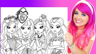 Coloring Ever After High Coloring Pages | Apple White, Cerise Hood, Briar Rose & Raven Wood Coloring