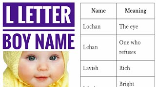 L Letter Baby Boy Name | Boy Name Starting With L Letter