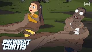 President Curtis vs. Paul Bunyan Fight | President Curtis | adult swim