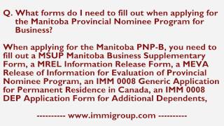 What forms do I need to fill out when applying for the MPNP for Business