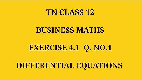 TN 12th Business maths chapter 4 exercise 4.1 question number 1