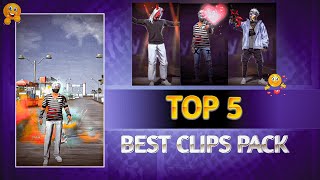 TOP 5 BEST FREE FIRE CLIPS PACK | FREE FIRE EMOTE CLIP | FF CLIPS FOR EDIT  COPYRIGHT FREE