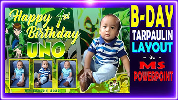 HOW TO MAKE BIRTHDAY TARPAULIN LAYOUT AND DESIGN IN MS POWERPOINT II BEN 10 THEMED
