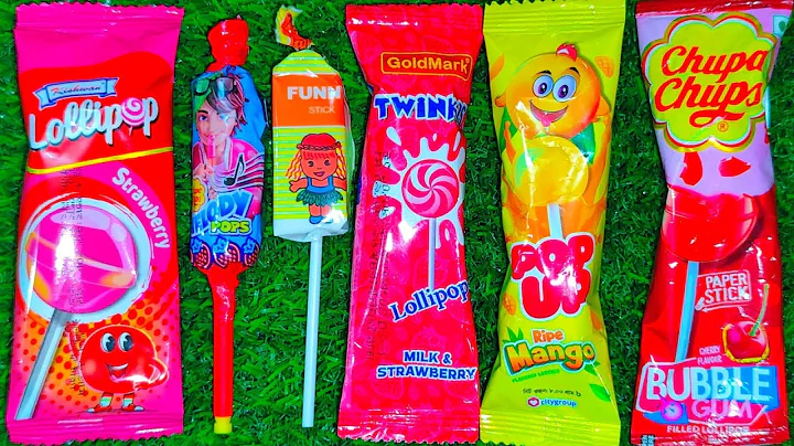 ASMR Most Popular Candys | Some lots of colorful rainbow lollipop candy | Unpacking chocolate eat