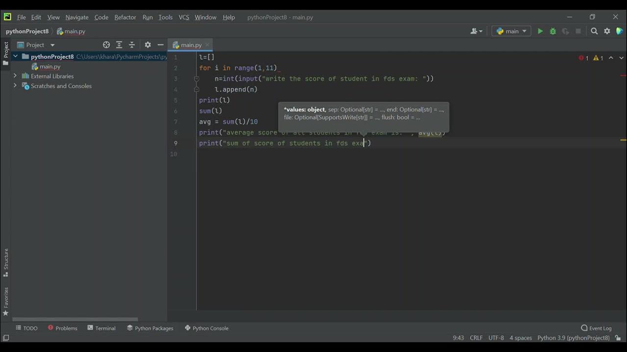 How Create students marks list in python using various function| # ...