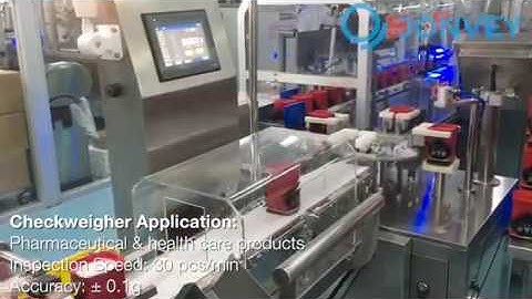 Checkweigher in action: inspecting pharmaceutical products - Jonvey