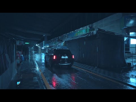 [4K] 💧 늦은 밤, 처마 밑에서 빗소리를 들으며 당신을 기다리다 깊은 잠에 듭니다. 불면증 해소, 공부, 휴식을 위한 빗소리 ASMR