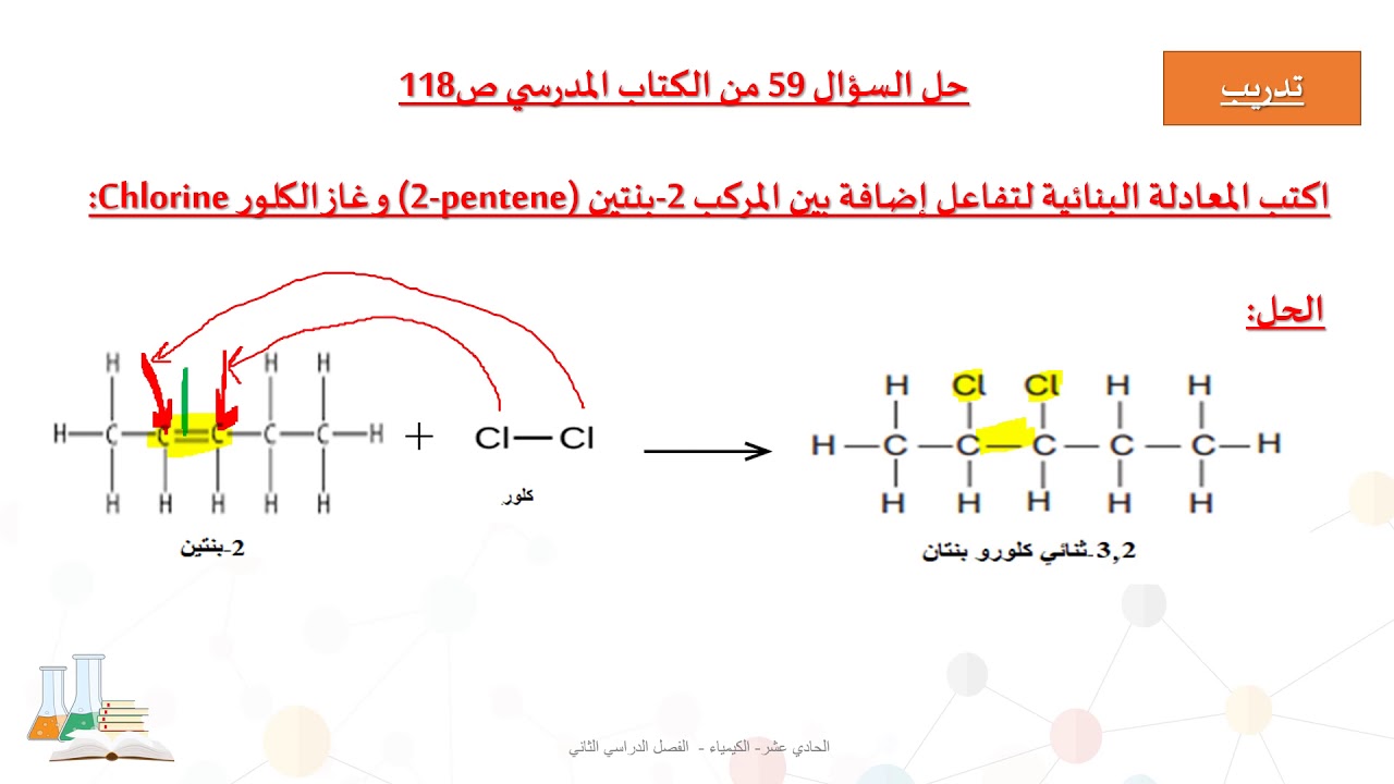 الصف الحادي عشر   المسار العلمي   الكيمياء   التفاعلات العضوية  3
