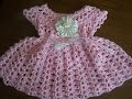 video2 crochet pink sparkle baby girl dress