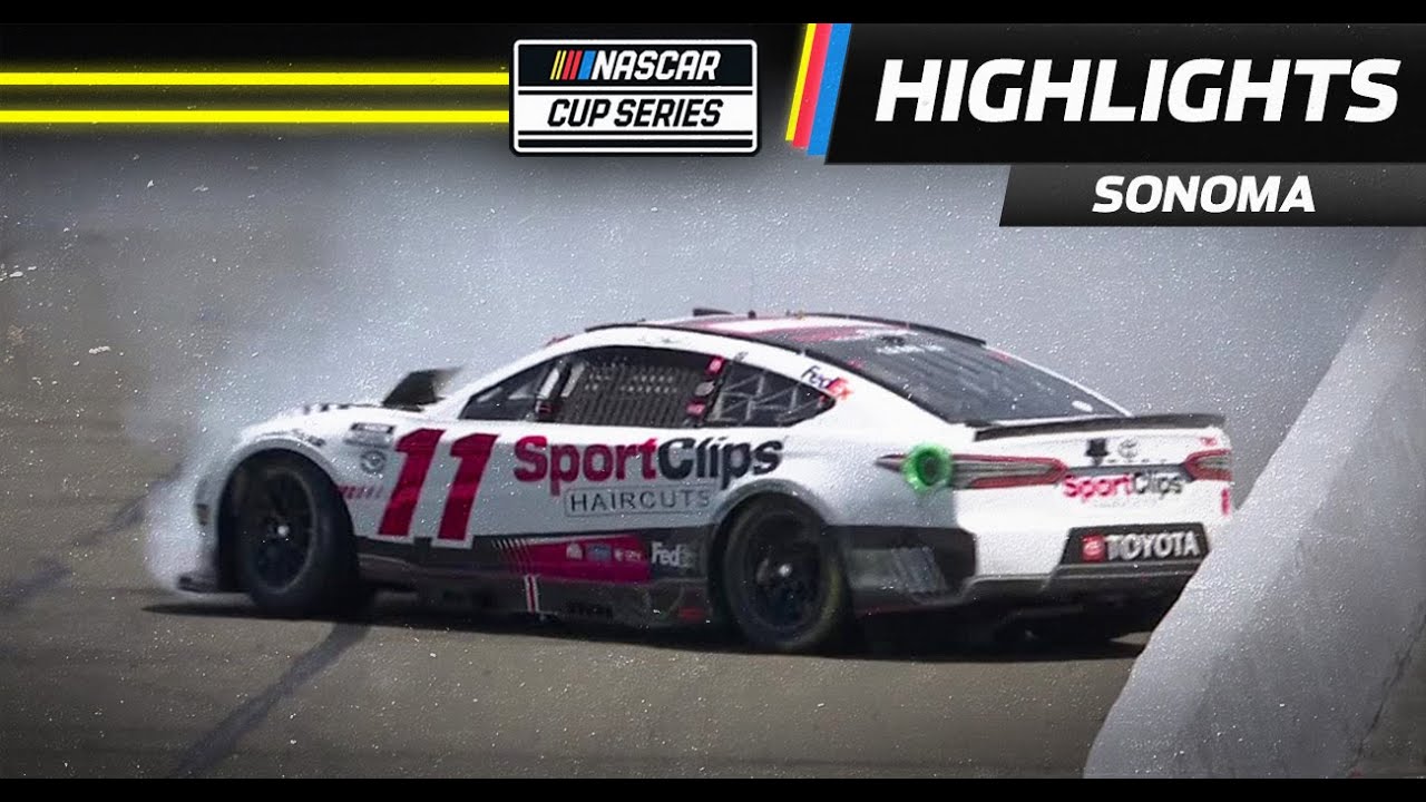 Hamlin makes contact with wall in Turn 12 at Sonoma