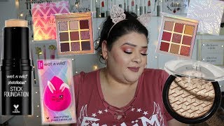 TRYING LOTS OF NEW DRUGSTORE MAKEUP PRODUCTS | ELF, WETNWILD, \& MORE