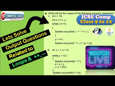Output questions in java class 10 icse related to loops with live ...