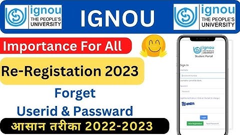 How to Reset IGNOU Username & Password |Forget Password || IGNOU Student Portal 2022.#IGNOU