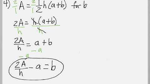 Math 119 : 2.3 #4, #5 (Intermediate Algebra Tutorial : Solving A Formula For Specific Variable)