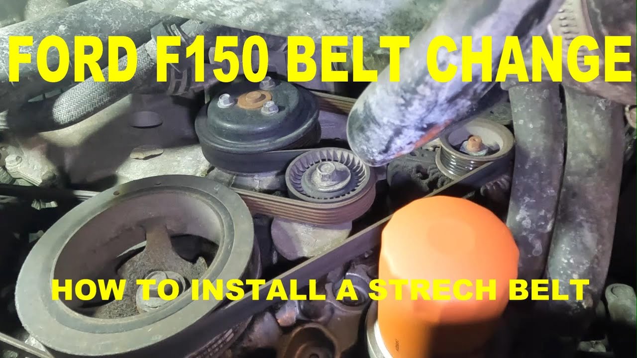 HOW TO CHANGE A FORD F-150 BELT, INCLUDING A/C STRECH BELT. - YouTube