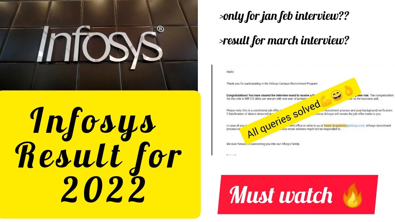 Infosys Result 2022 || Infosys interview result || Infosys system ...