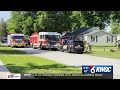 Crews battle fire inside home Monday morning