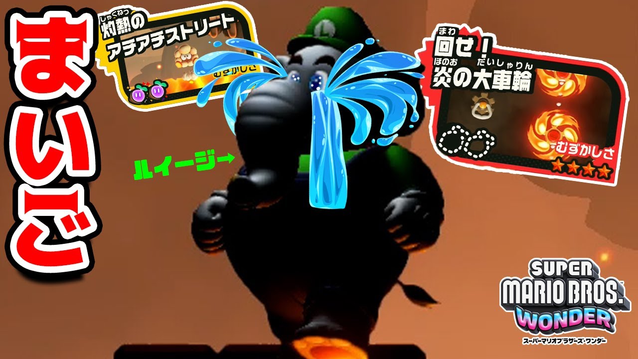 マグマで迷子になったルイージ・・・😭でもマグマを泳げるワンダーが最強で楽しい😊【スーパーマリオブラザーズ ワンダー 】Part29