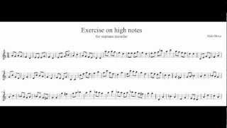 Video thumbnail of "exercise upon high notes, for recorder"