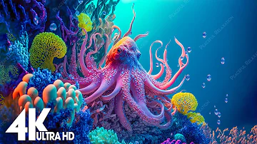 24 HOURS of 4K Underwater Wonders + Relaxing Music - The Best 4K Sea Animals for Relaxation