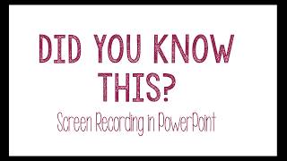 Screen Recording in PPT Explained
