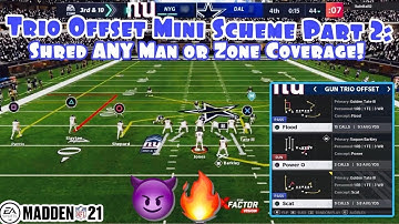 Trio Offset Mini Scheme Part 2: Easily Shred ANY Man or Zone Coverage In Madden 21!