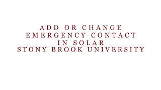 Add change emergency contact in SOLAR