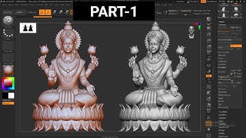 God Laxmi 3d Statue model Timelapse Part-1 Zbrush Tutorial
