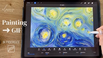 Turn a Painting into a GIF | Create a swirly, moving painting using animation assist in Procreate