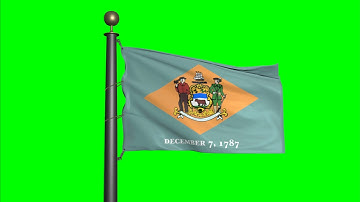 Delaware waving flag  - Green Screen | Motion background | 4K UHD 60fps | Royalty Free