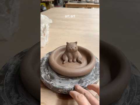 Ceramic Cat Tray Art Ceramic Clay Cute Cat