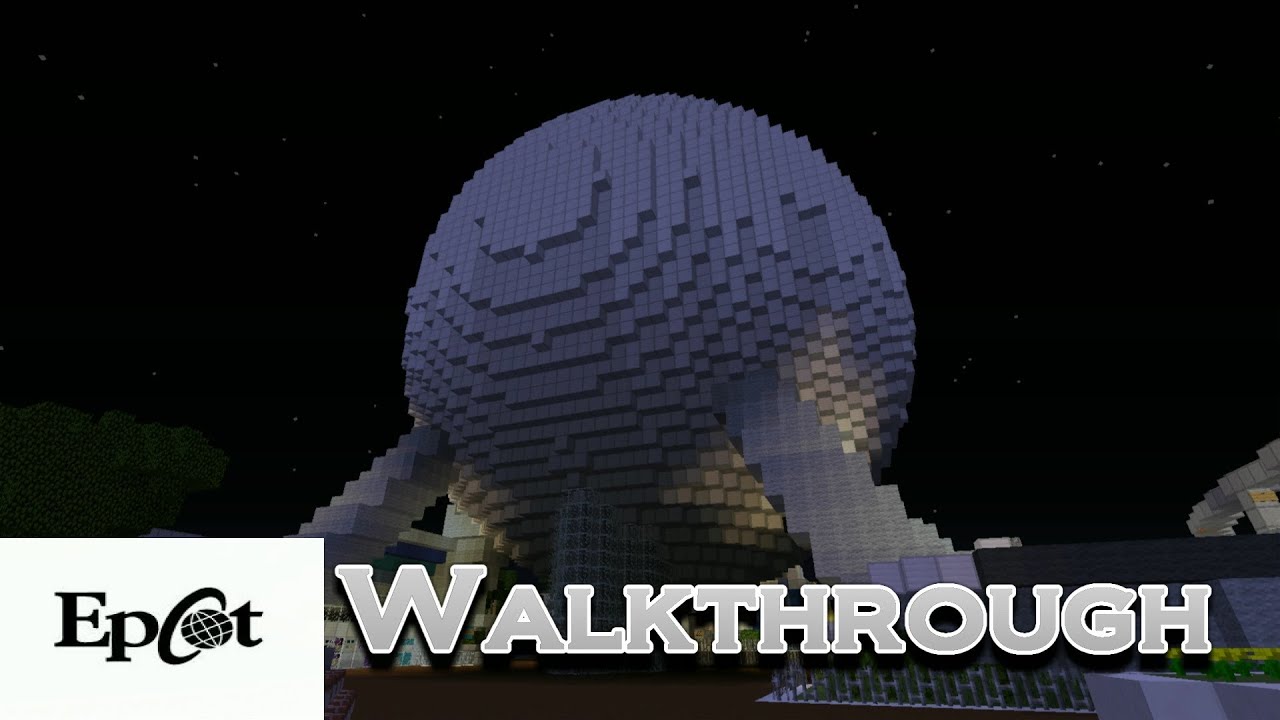 Minecraft Disney World walkthrough- EPCOT - YouTube