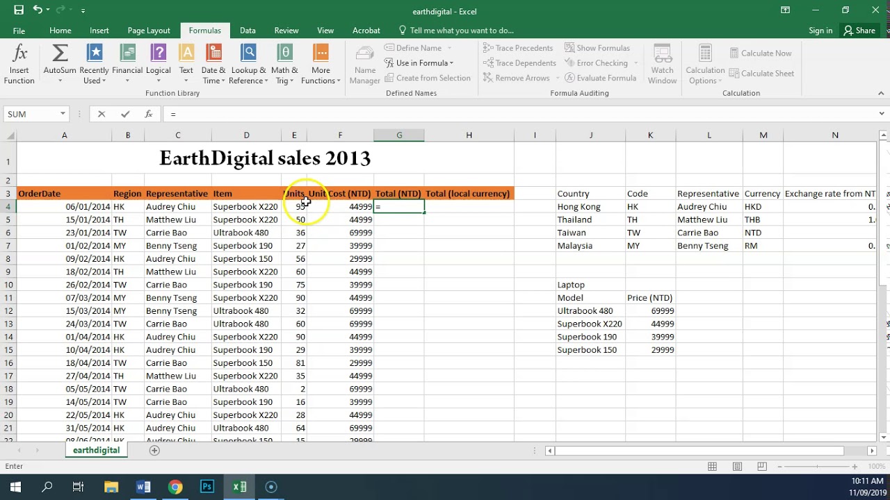 IGCSE ICT task SP1.8 - Calculating total costs