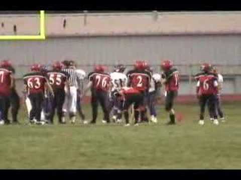 Derek Blevins kicking vs Belton