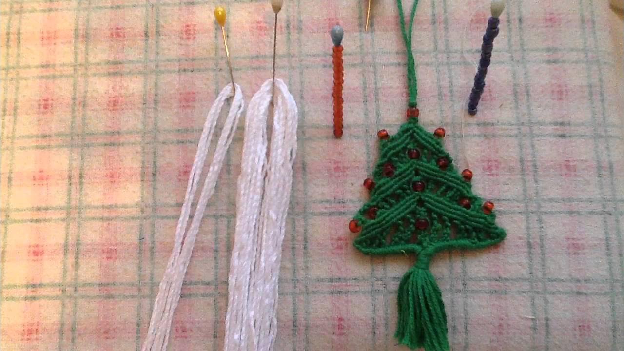 Елочка макраме схема плетения Макраме начинающим. Украшение к подарку "Елочка" - YouTube