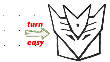 HOW TO DRAW DECEPTICON LOGO FROM TRANSFORMERS BY 9 DOTS