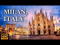 [4k] Evening walk in the CENTER of MILAN (from Duomo square to Sforza castle), Italy