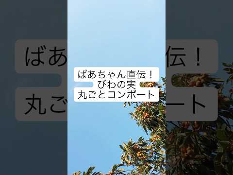 ばあちゃん直伝！びわの実丸ごとコンポートの作り方／ばあちゃんの料理教室 #shorts