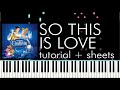 Cinderella (1950) - So This Is Love - Cinderella Waltz - Piano Tutorial