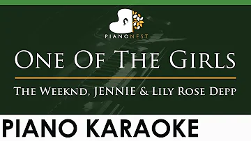 The Weeknd, JENNIE & Lily Rose Depp - One Of The Girls - LOWER Key (Piano Karaoke Instrumental)