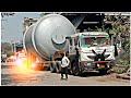 Tata lorry big truck heavy loading road processing