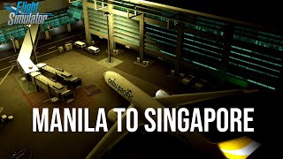 No Commentary |  Hard Landing At Changi Airport |  Manila To Singapore | MFS MALAYSIA 2024